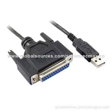 USB to DB25 Parallel Printer Cable with Bus-powered, 12Mbps USB Full Speed